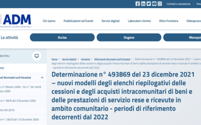 INTRASTAT: novità a partire dal 1° Gennaio 2022